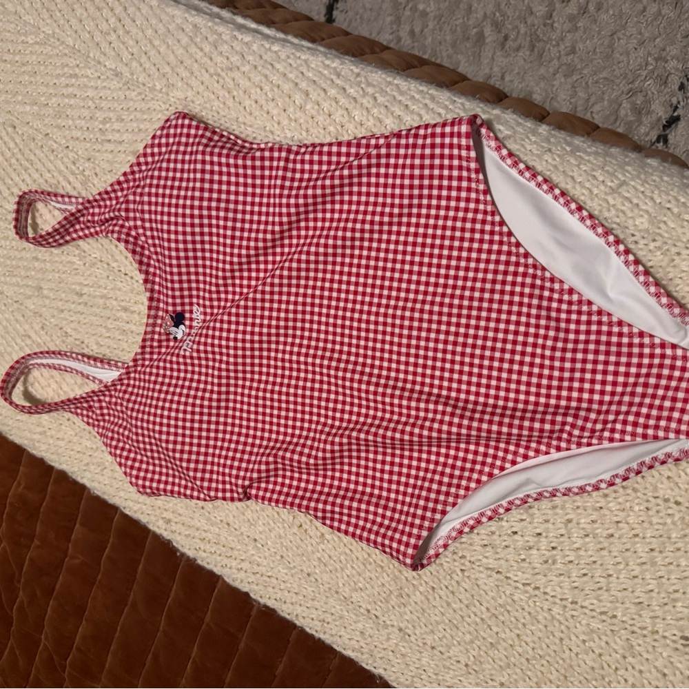 Old Navy x Disney Minnie Mouse Red Gingham One-Piece Swimsuit | NWT | Size S